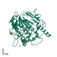 PDB entry 8bta coloured by chain, front view.