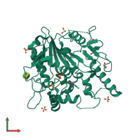 PDB entry 8bte coloured by chain, front view.