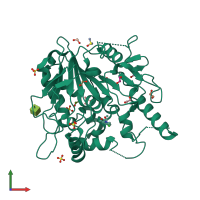 PDB entry 8bti coloured by chain, front view.