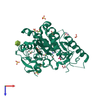 PDB entry 8bti coloured by chain, top view.