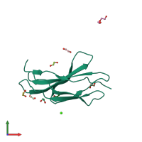 PDB entry 8bw6 coloured by chain, front view.