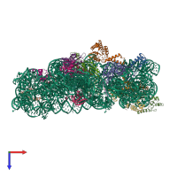PDB entry 8byv coloured by chain, top view.