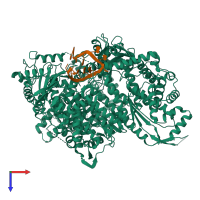 PDB entry 8c4t coloured by chain, top view.