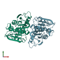 PDB entry 8c65 coloured by chain, front view.