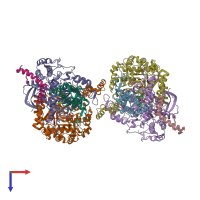 PDB entry 8c82 coloured by chain, top view.