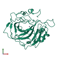 PDB entry 8ca2 coloured by chain, front view.