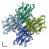 PDB entry 8cfb coloured by chain, front view.