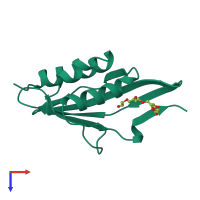 PDB entry 8cho coloured by chain, top view.