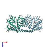 PDB entry 8cir coloured by chain, top view.