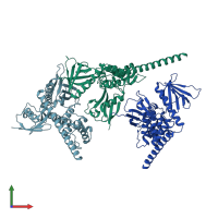 PDB entry 8cit coloured by chain, front view.