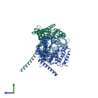 PDB entry 8cit coloured by chain, side view.