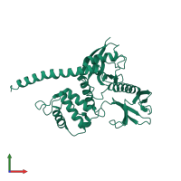 PDB entry 8ciu coloured by chain, front view.