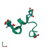 PDB entry 8cm3 coloured by chain, ensemble of 10 models, front view.