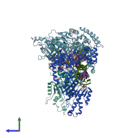 PDB entry 8cxs coloured by chain, side view.