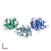 PDB entry 8d1d coloured by chain, front view.