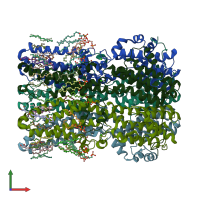PDB entry 8d1n coloured by chain, front view.