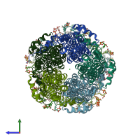 PDB entry 8d1n coloured by chain, side view.