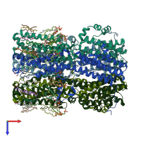 PDB entry 8d1n coloured by chain, top view.