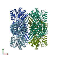 PDB entry 8d46 coloured by chain, front view.