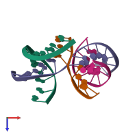 PDB entry 8d93 coloured by chain, top view.
