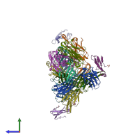 PDB entry 8d9y coloured by chain, side view.