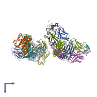 PDB entry 8d9y coloured by chain, top view.