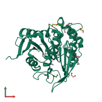 PDB entry 8daj coloured by chain, front view.