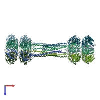 PDB entry 8dba coloured by chain, top view.