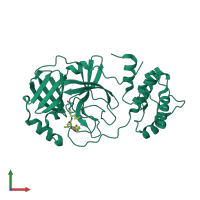 PDB entry 8dd1 coloured by chain, front view.