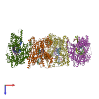 PDB entry 8dh0 coloured by chain, top view.