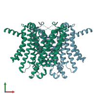 PDB entry 8dhm coloured by chain, front view.