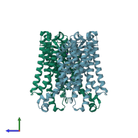 PDB entry 8dhm coloured by chain, side view.