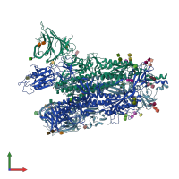 PDB entry 8dm1 coloured by chain, front view.