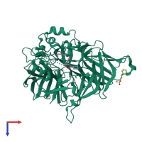 PDB entry 8doc coloured by chain, top view.