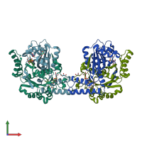 PDB entry 8dor coloured by chain, front view.