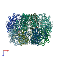 PDB entry 8dqn coloured by chain, top view.