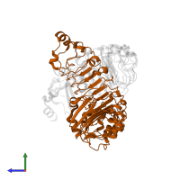 Volume-regulated anion channel subunit LRRC8C in PDB entry 8drn, assembly 1, side view.