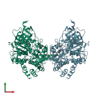 PDB entry 8dt7 coloured by chain, front view.