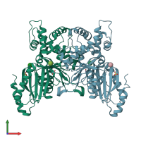 PDB entry 8dtc coloured by chain, front view.