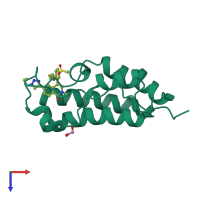 PDB entry 8dyr coloured by chain, top view.