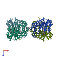 PDB entry 8e0s coloured by chain, top view.