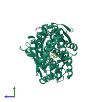 PDB entry 8e19 coloured by chain, side view.