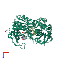 PDB entry 8e19 coloured by chain, top view.