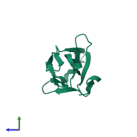 PDB entry 8e1c coloured by chain, side view.