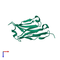PDB entry 8e1c coloured by chain, top view.