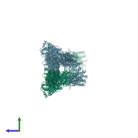 PDB entry 8e20 coloured by chain, side view.