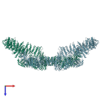 PDB entry 8e20 coloured by chain, top view.