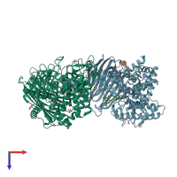 PDB entry 8e3p coloured by chain, top view.