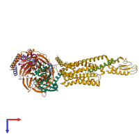 PDB entry 8e3y coloured by chain, top view.