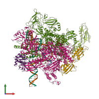 PDB entry 8e5k coloured by chain, front view.